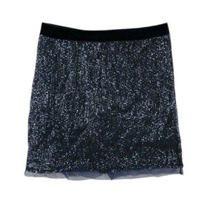 Free People Women’s 4 Black Denim Skirt Modern Femme‎ Cotton Blend Mini Casual